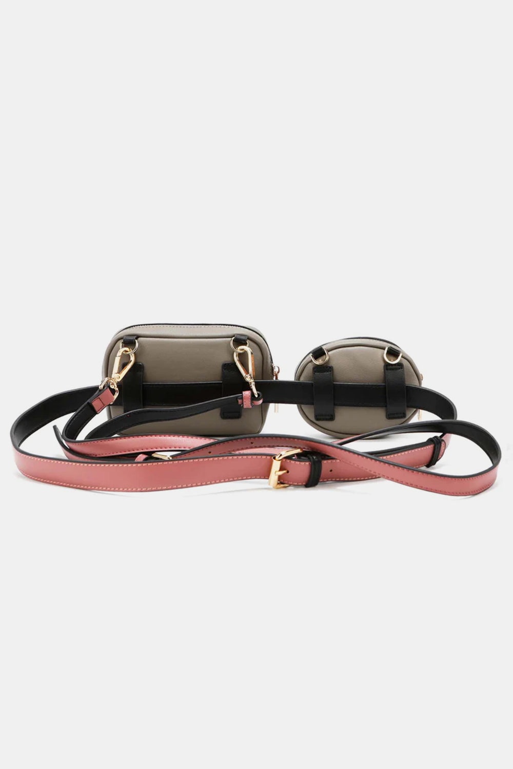 Nicole Lee USA Vegan Leather Pebbled Double Pouch Fanny Pack Zipper Various Scenic Styles